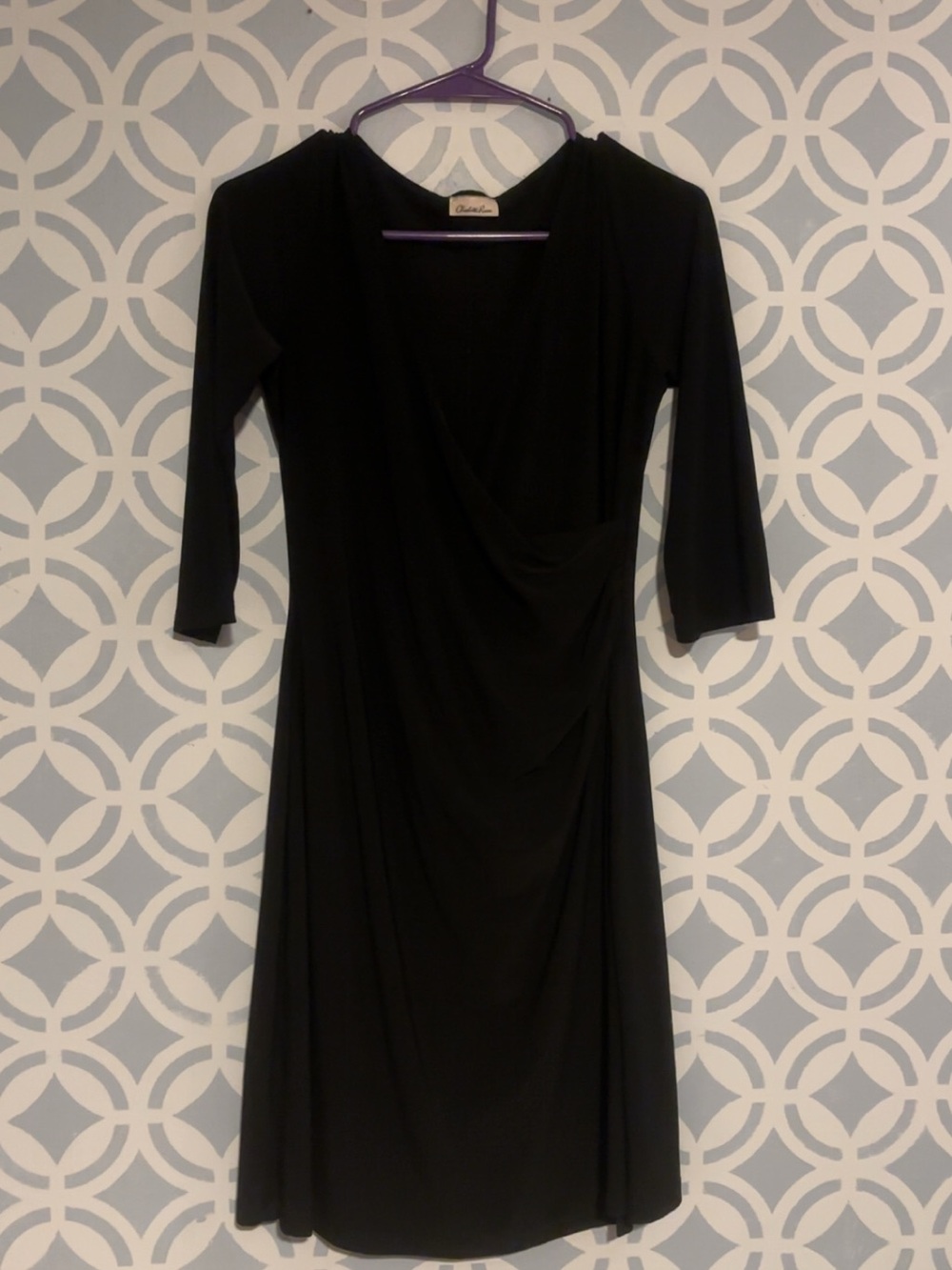 Charlotte Russe Black Long-Sleeve Wrap Dress